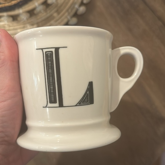 Anthropologie Classic “L” Monogram Coffee Mug White - Picture 5 of 6